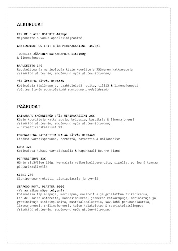 Ravintola Merimakasiini - Ravintola-ala