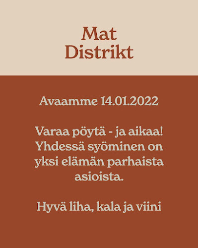Comments and reviews of Ravintola Mat Distrikt