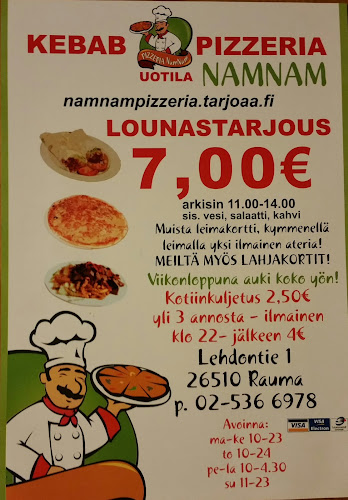Opinii despre NamNam Kebab Pizzeria în Rauma - Ravintola-ala