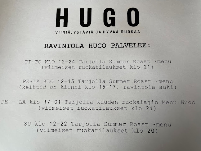 Ravintola Hugo - Ravintola-ala