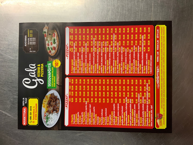 Opinii despre Gala Kebab Pizzeria în Kauhajoki - Ravintola-ala
