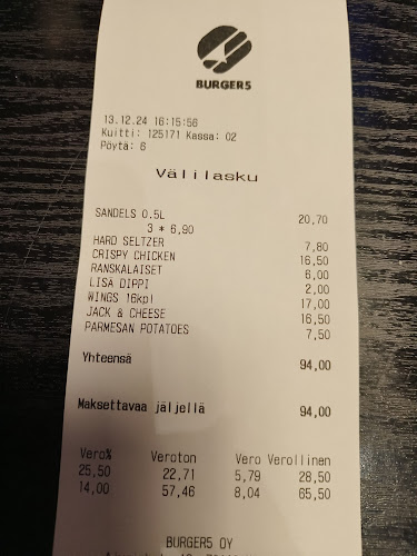 Opinii despre BURGER5 în Kuopio - Ravintola-ala