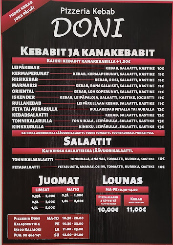 Opinii despre DONI Pizzeria-Kebab în Kalajoki - Ravintola-ala