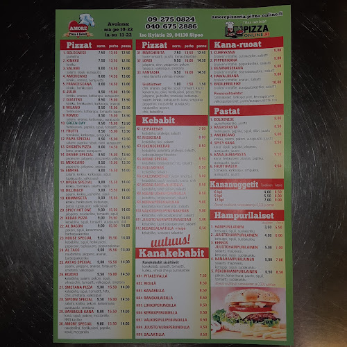 Reviews of Amore Pizza Kebab in Sipoo - Ravintola-ala