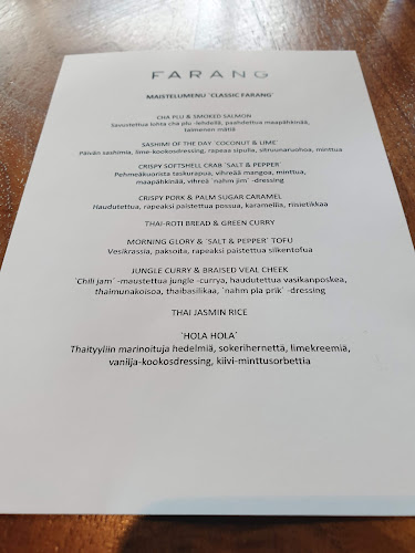 Ravintola Farang - Ravintola-ala