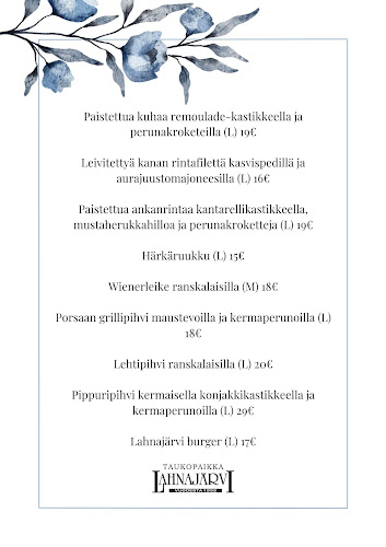 Opinii despre Taukopaikka Lahnajärvi în Lahnajärvi - Ravintola-ala