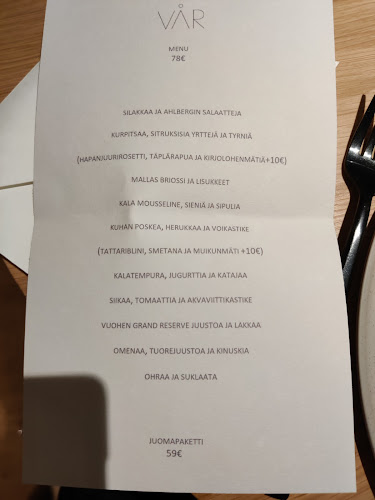 Vår - Ravintola-ala