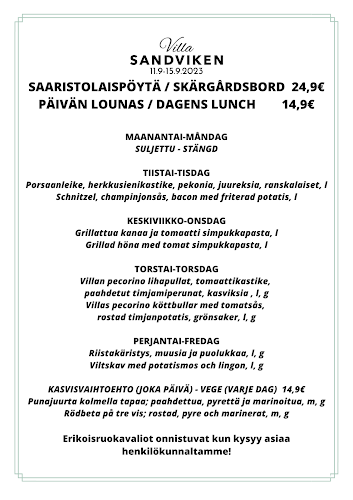 Villa Sandviken - Ravintola-ala