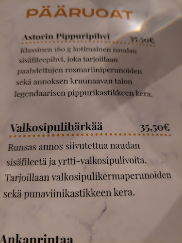 Opinii despre Ravintola Astor în Tampere - Ravintola-ala