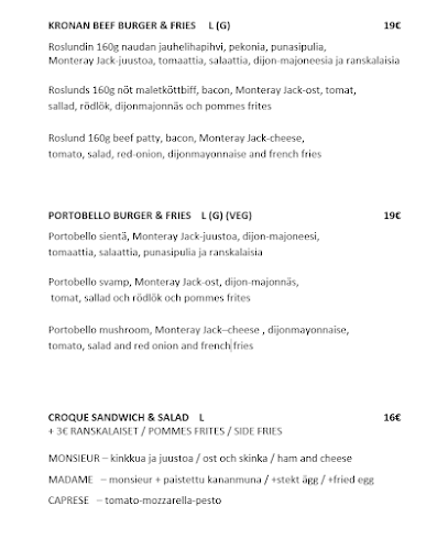 Bistro & Piano Bar Kronan - Ravintola-ala