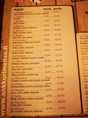 Melisa Kebab Pizzeria - Ravintola-ala