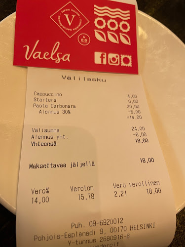 Ravintola Vaelsa Ristorante e Taverna - Ravintola-ala