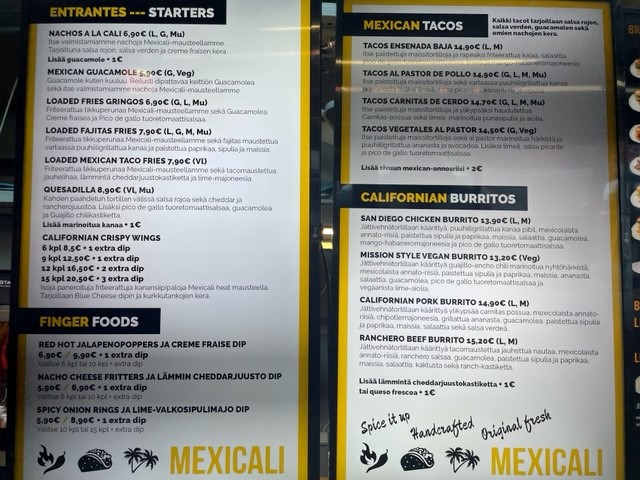 MEXICALI - Mexican & Californian Kitchen- - Ravintola-ala